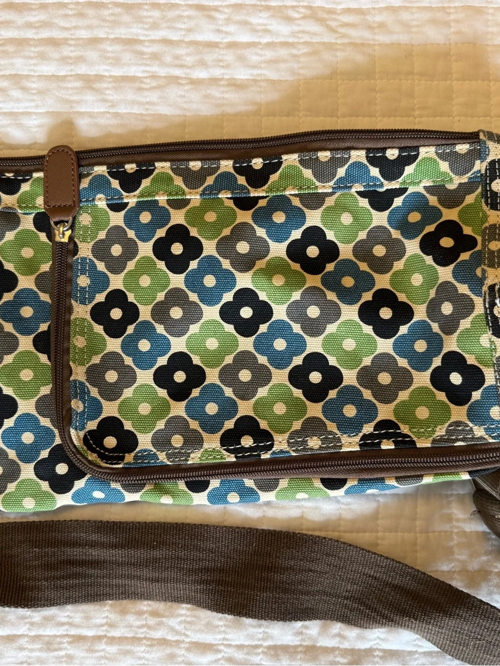 Orla Kiely + Target yoga   mat bag- Green and Blue Floral Canvas